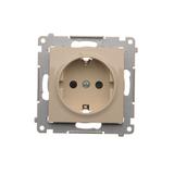 Simon 54 Gniazdo Schuko z przesłonami 16A szybkozłączka kremowy