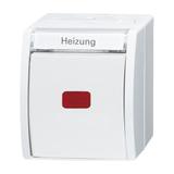 OCEAN Wyłącznik awaryjny ogrzewania 2-biegunowy, z czerwonym okienkiem Z lampką neonową IP 44 2CKA001085A1623 ABB