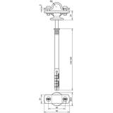 Wspornik do iglic 16 mm, z kołkiem 10 mm, do ścian z izolacją 110 mm, ZG