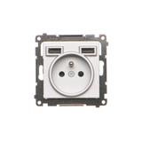 Simon 55 WMDW-001112-143 Gniazdo z zintegrowaną ładowarką 2xUSB A (modu