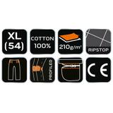 Spodnie robocze PREMIUM, 100% bawełna, ripstop, rozmiar XL