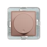 MINI Mechanizm elektronicznego regulatora oświetlenia przyciskowo-obrotowego do lamp LED łososiowy