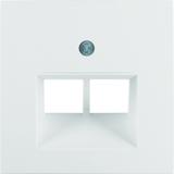 BERKER B.Kwadrat Płytka czołowa do gniazda przyłączeniowego UAE podwójna komp./tel. biały 5314098989