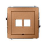 DECO Mechanizm gniazda multimedialnego podwójnego bez modułu, bez pola opisowego (standard Keystone)