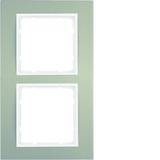 BERKER B.3 Ramka podwójna aluminium/biała 10123904 HAGER