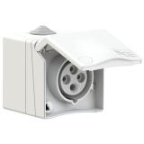GNIAZDO ZABUDOWANE SERIA DESIGN IP44 gniazdo nadtynkowe przelotowe 16A 3P+Z 400V 864-6v PCE