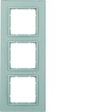 BERKER B.7 Ramka potrójna szkło aluminium/alu mat lakierowana 10136414 HAGER
