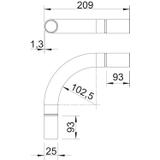 SB25 W ALU, Kolanko rurowe alu