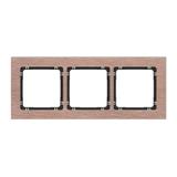 DECO Ramka uniwersalna potrójna - aluminium szczotkowane (ramka: kolor miedziany; spód: czarny) mied
