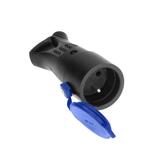 Bryzgoszczelne gniazdo gumowe 2P+Z, proste, IP44, czarne, 16A, 230V OR-AE-1370 ORNO