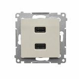 Simon 54 Ładowarka 2x USB 2.1A kaszmir mat DC2USB.01/42