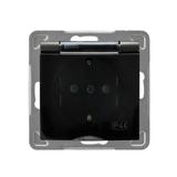 IMPRESJA Gniazdo bryzgoszczelne z uziemieniem schuko IP-44 z przesłonami torów prądowych wieczko prz