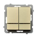 SONATA Łącznik dwugrupowy świecznikowy z podświetleniem niebieskim - kolor szampański złoty