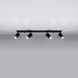 Sollux Plafon RING 4L czarny SL.0332