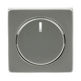 PURE Pokrywa z pokrętłem i lampką neonową Podwyższona konstrukcja Do ściemniaczy Busch-Dimmer stal s