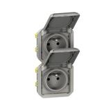 NOWE PLEXO - GNIAZDO 2X2P+Z PIONOWE MECHANIZM 16 A - 250 V SZARE 069563L LEGRAND