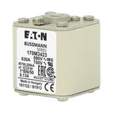 FUSE 630A 690V 1*BN/50 AR UC Wkładka szybka 630A AC 690V rozmiar 1 45x59x51 mm aR I 170M3423 EATON