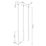 Lampa wisząca PRYSM 3L biała