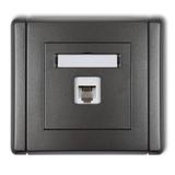 FLEXI Gniazdo telefoniczne pojedyncze 1xRJ11, 4-stykowe, beznarzędziowe grafitowy