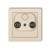 DECO Mechanizm gniazda abonenckiego RTV przelotowego 12dB beżowy