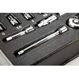 Klucze nasadowe 1/4", zestaw 19 szt., wkładka