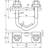 Zacisk kabłąkowy do zbrojenia 8-16/15-25 mm, stal nieocynk.