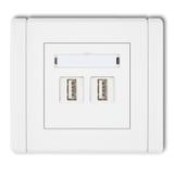 FLEXI Gniazdo podwójne 2xUSB A-A 2.0 biały FGUSB-2 KARLIK