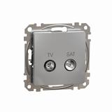 Sedna Design & Elements Gniazdo antenowe TV-SAT przelotowe 10dB srebrne aluminium SDD113478S Schneider