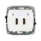 TREND Mechanizm gniazda podwójnego HDMI 2.0 biały