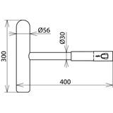 Młot - końcówka robocza do rozbijania lodu, 25 k V 16,7 Hz, fi 56 mm, dł. 400 mm