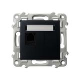 SZAFIR Gniazdo telefoniczne pojedyncze - kolor czarny metalik