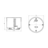 PV70 ,  Puszka inst. do pustych ścian z pokrywą, łączona O 70 (również do sprzętu O 60), niebieski