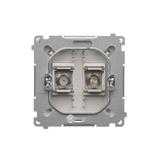 Simon Basic Gniazdo antenowe typu podwójne stal inox