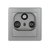 DECO Mechanizm gniazda abonenckiego RTV-SAT końcowego multimedialnego (Internet) srebrny metalik