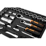 Zestaw nasadek przelotowych 1/4" + 3/8", 46 szt.