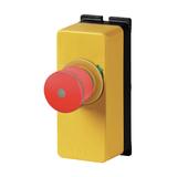 M22-PVL30/FK11/RG/FIY1 Miniaturowy przycisk zatrzymania awaryjnego 30mm w mini kasetce 1NO+1NC podśw