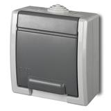 GNT AQUANTgniazdo 2P+Z schuko szare IP55