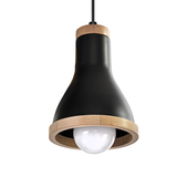MILAGRO Lampa wisząca HOLLY BLACK / WOOD 3xE27 60W