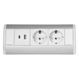 "Gniazdo meblowe 2x2P+Z (Schuko), 2xUSB (typ A+C