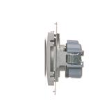 Simon 54 Gniazdo z/u i przesłonami 16A z. śrub. srebrne