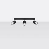 Plafon NERO 3 czarny/chrom