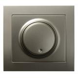 KIER Ściemniacz przyciskowo-obrotowy przystosowany do obciążenia żarowego i halogenowego - kolor sat