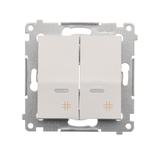 Simon 54 Łącznik krzyżowy podwójny z podświetleniem 10A 250V szybkozłączka biały DW7/2L.01/11 KONTAKT