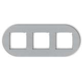 MINI Ramka uniwersalna potrójna okrągła z tworzywa srebrny metalik