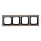 Simon 54 NATURE WMDZ-0140xS-098 Ramka 4-krotna Nature-Beton, CZARNY CHARAKTER, IP20/IP44. (IP44-nale DRN4/98 KONTAKT