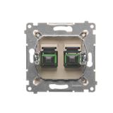 Simon 54 Gniazdo światłowodowe / optyczne podwójne SC/APC kremowy