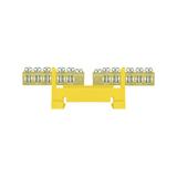 Listwa zaciskowa niska podstawa 10 - dzielona 2 x 5 żółta