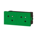 Mosaic Gn 2x2P+Z Podłączenie Przez Zaciski Automatyczne-4 Moduły Zielone 16A-250V 077162L LEGRAND