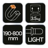 Chwytak magnetyczny teleskopowy 190-800 mm