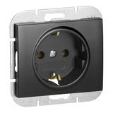 Gniazdo pojedyncze podtynkowe 2P+Z Schuko Onyx, 16A, 250V, PT-17O, czarny OR-OE-7505(GS)/B ORNO